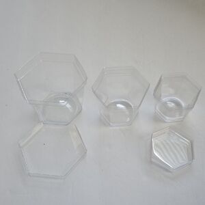 Clear Hexagonal Plastic Containers Set